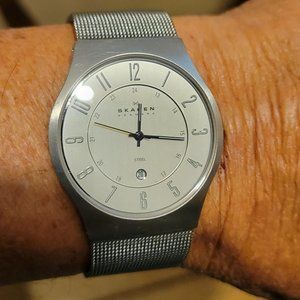 Skagen Denmark 35 millimeter Stainless steel watch with date function